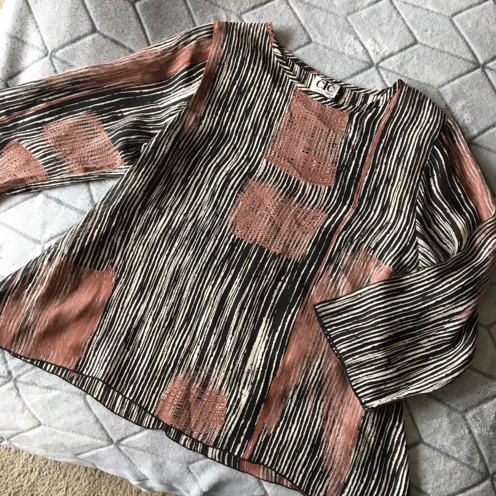 Boho Sheer Abstract Vintage Top